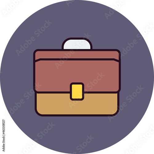 Brief Case Filled Linear Vector Icon Design