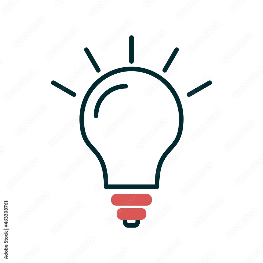 Bulb Filled Linear Vector Icon Design Bulb Filled Linear Vector Icon Design