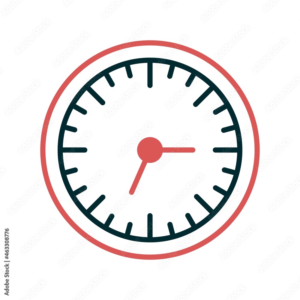 Wall Clock Filled Linear Vector Icon Design Wall Clock Filled Linear Vector Icon Design