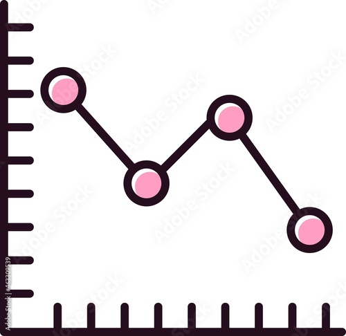 Line Graph Filled Linear Vector Icon Design