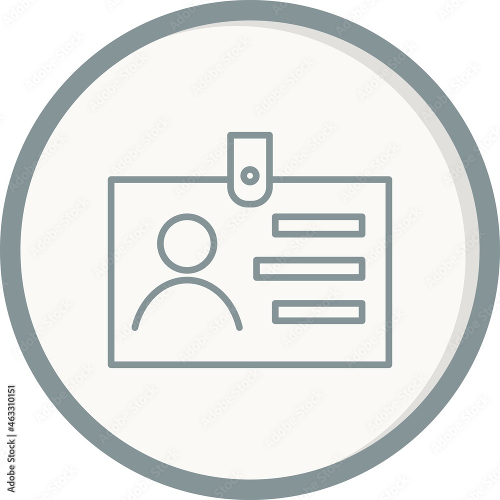 ID Card Filled Linear Vector Icon Design