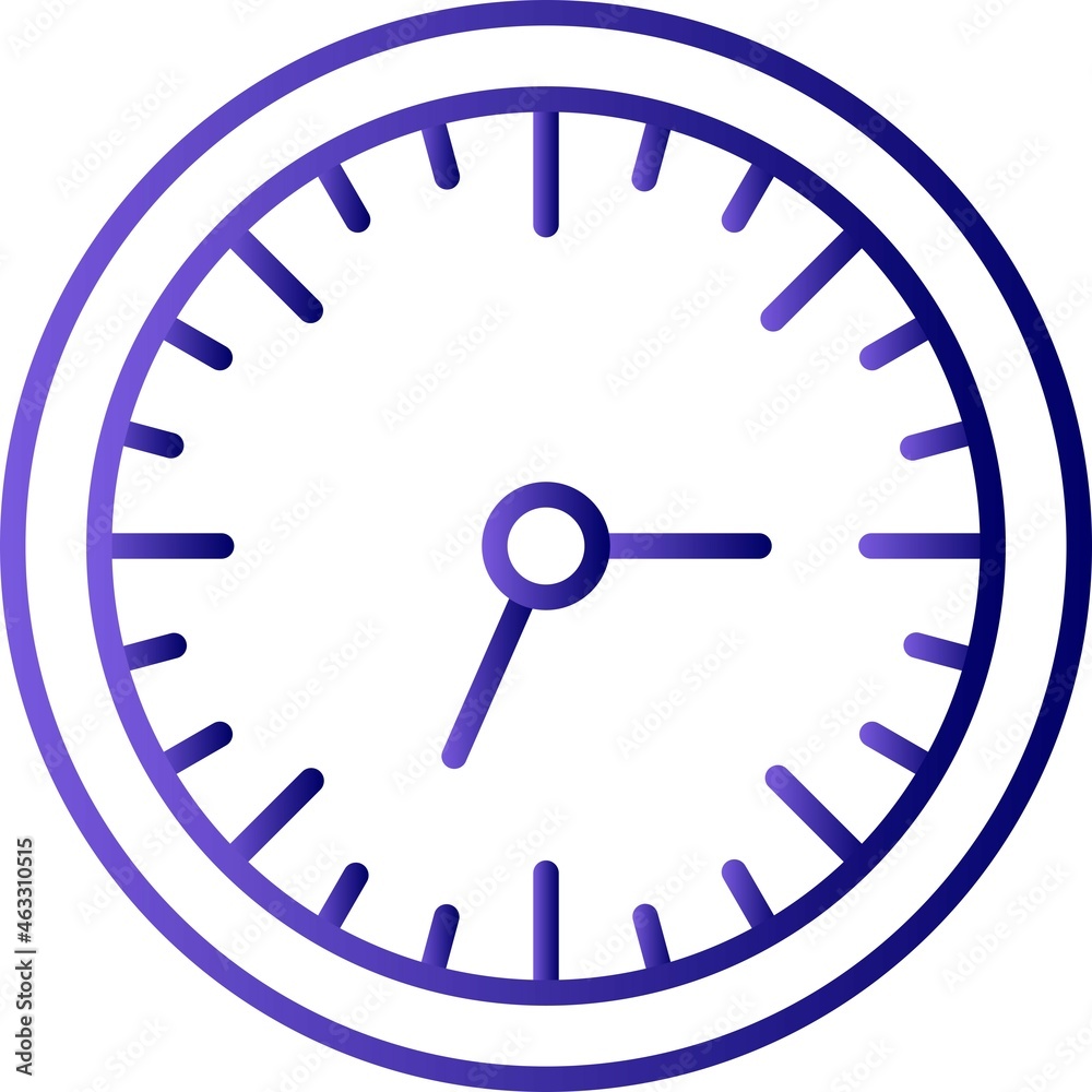 Wall Clock Filled Linear Vector Icon Design Wall Clock Filled Linear Vector Icon Design