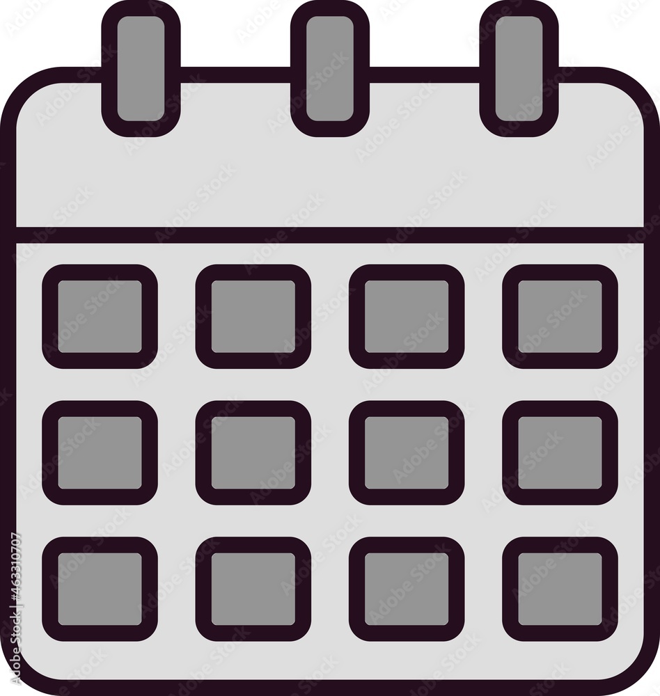 Calender Filled Linear Vector Icon Design Calender Filled Linear Vector Icon Design