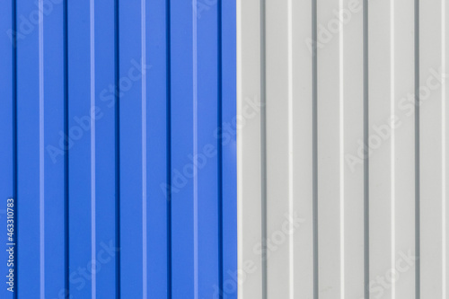 Blue and White Painted Sheet Metal Plates Iron Fence Texture Background
