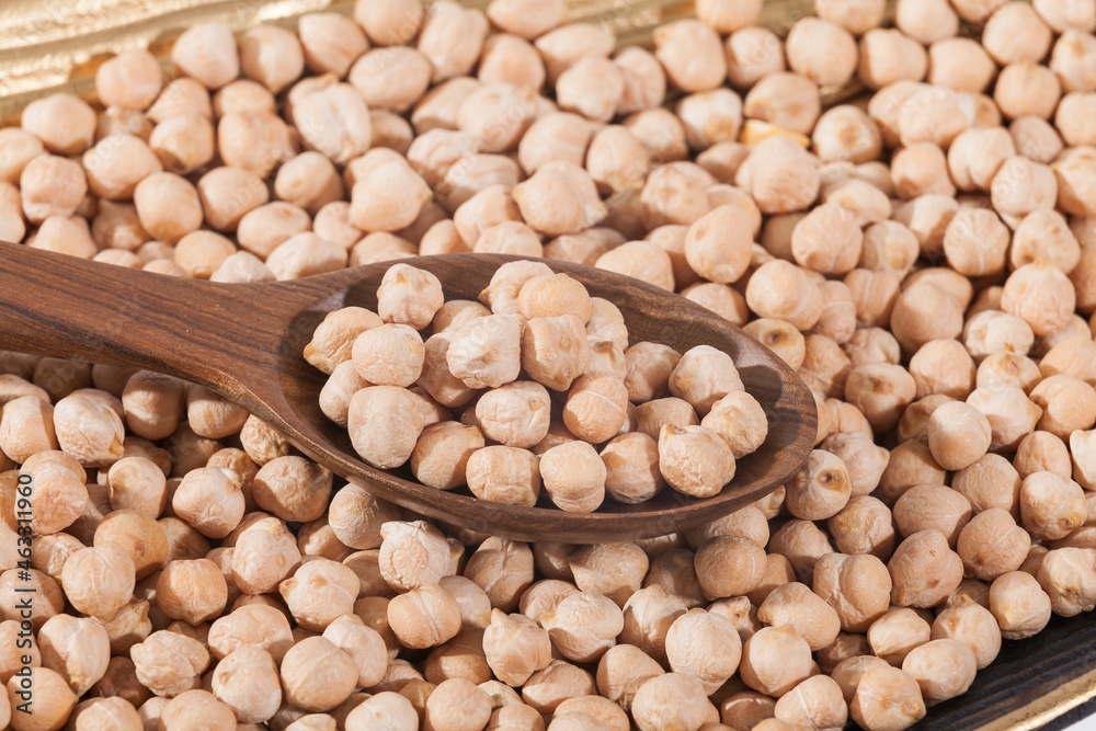 Raw Grains Of Chickpea - Cicer arietinum; Legume With Important Culinary And Nutritional Qualities. Raw Grains Of Chickpea - Cicer arietinum; Legume With Important Culinary And Nutritional Qualities.