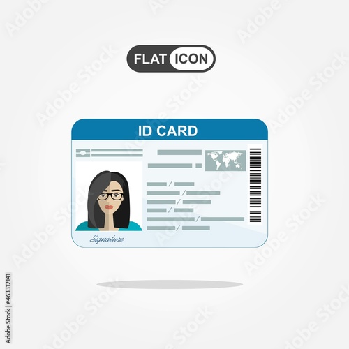 ID Card. Flat design style.