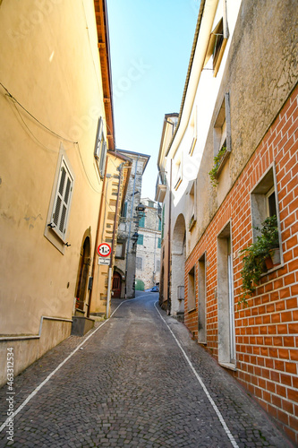 A narrow street of Ripi  a medieval town of Lazio region  Italy.