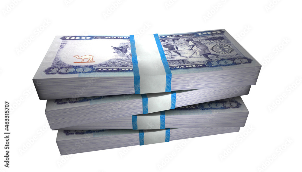 3D Stack Banknote of 100 Eritrea Nakfa Money 3D Stack Banknote of 100 Eritrea Nakfa Money