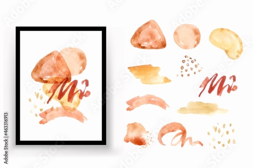 shape abstract watercolor illustration