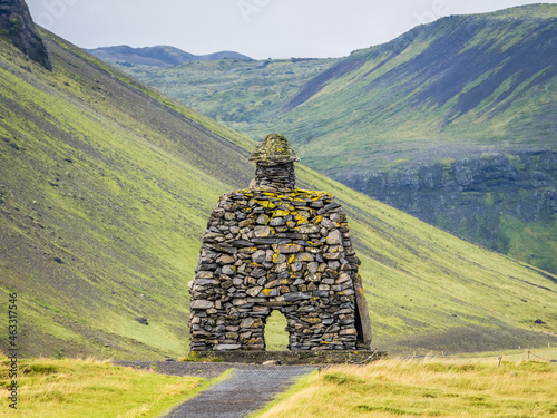 Bardur Snaefellsas statue in Arnarstapi Snaefellsnes peninsula Iceland photo