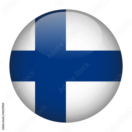 Finland 3D Rounded Country Flag button Icon