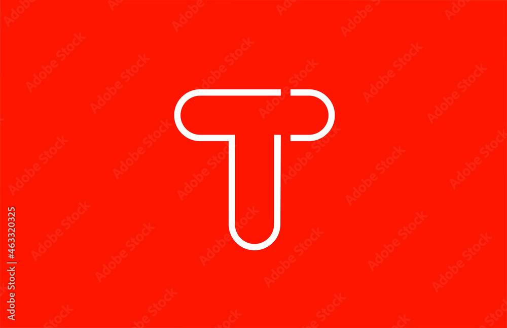 white red letter T alphabet logo design icon for company white red letter T alphabet logo design icon for company