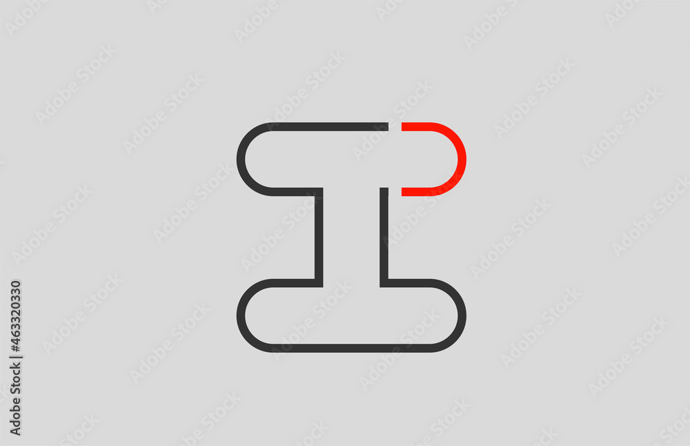 black red grey letter I alphabet logo design icon for company black red grey letter I alphabet logo design icon for company