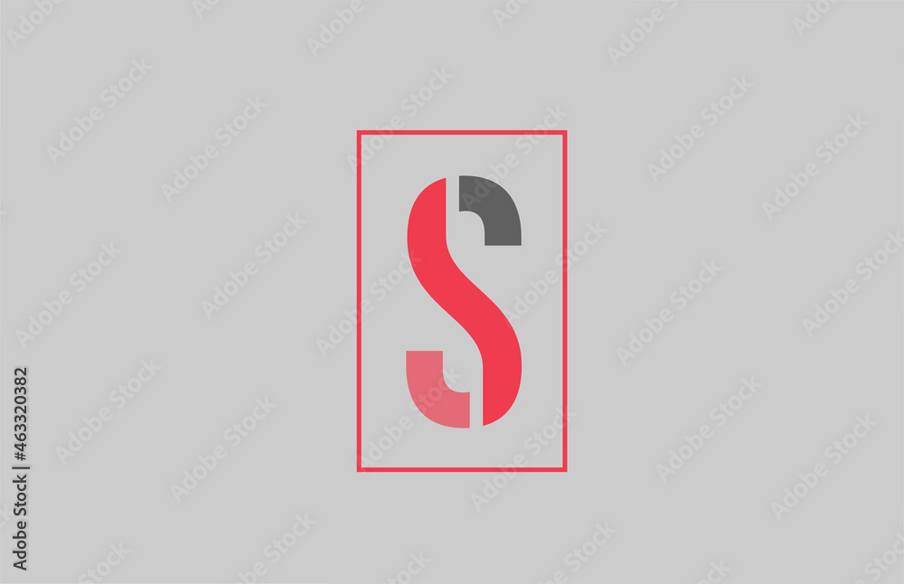 red grey logo S alphabet letter design icon for company