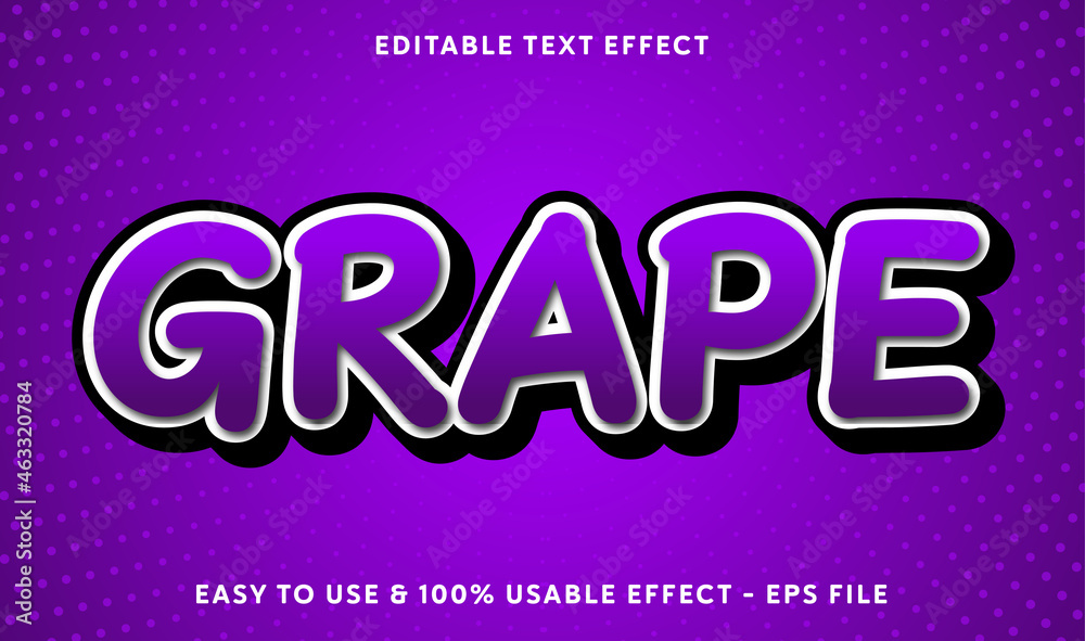 Grape editable text effect template with abstract style use for business brand and Company logo Grape editable text effect template with abstract style use for business brand and Company logo