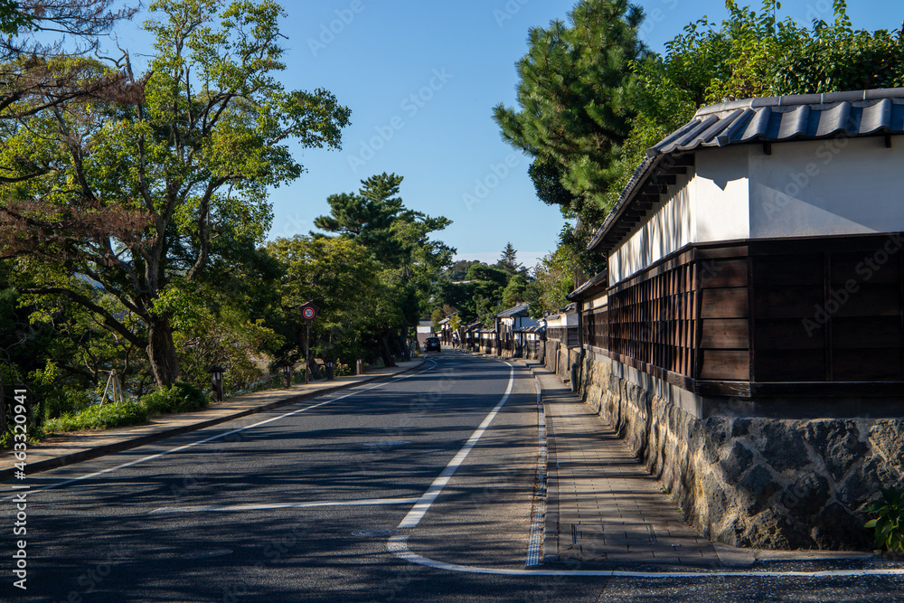 青空の松江城下町の風景 青空の松江城下町の風景