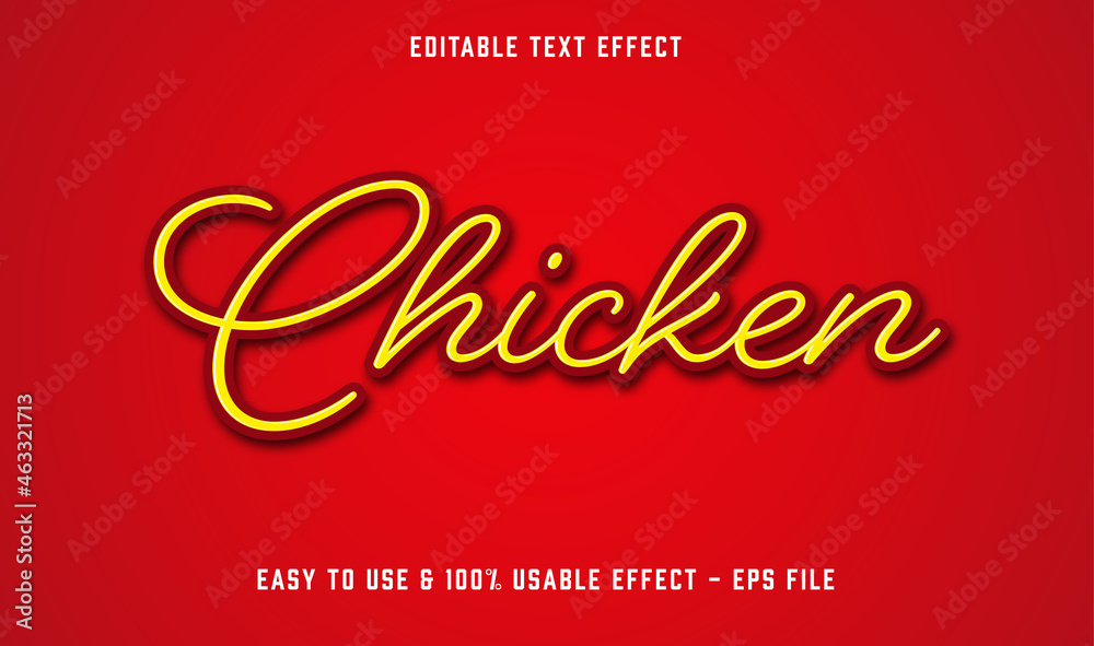chicken editable text effect template with abstract style use for business brand and company logo chicken editable text effect template with abstract style use for business brand and company logo