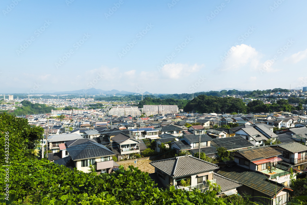 玉里団地の高台より伊敷ニュータウン方面を望む Stock Photo Adobe Stock
