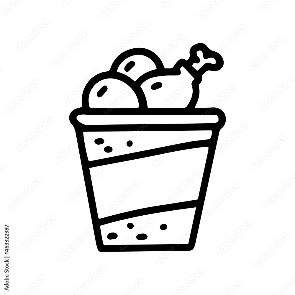 takeaway chicken line vector doodle simple icon takeaway chicken line vector doodle simple icon