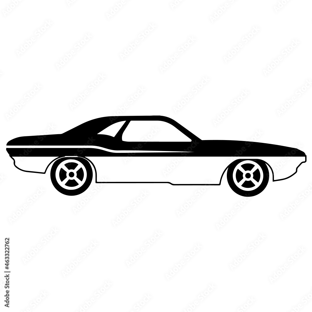 Simple Car Driving Sports Saloon #1 Line Art Silhouette Design Element ...