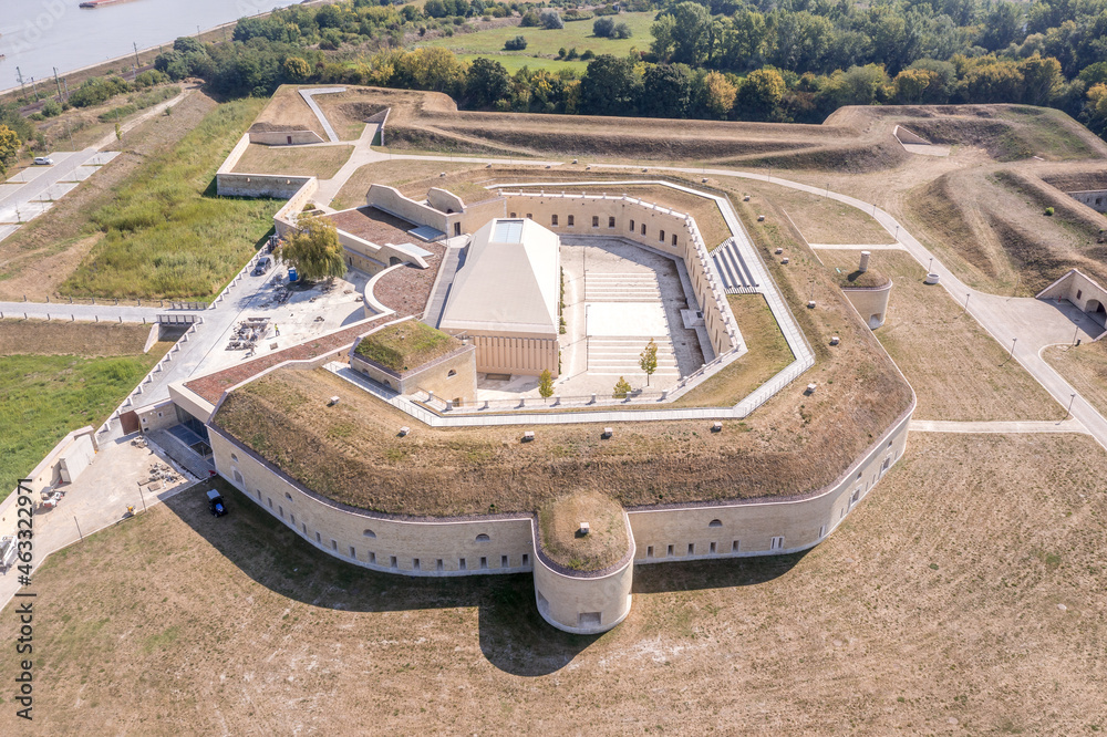 Aerial view of Csillagerod or star fort newly restored fortification ...