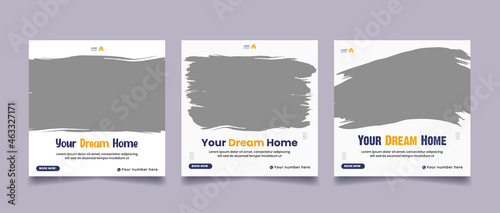 Real estate house property Instagram post or social media banner template