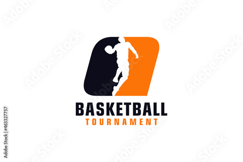 Letter Q with Basketball Logo Design. Vector Design Template Elements for Sport Team or Corporate Identity.