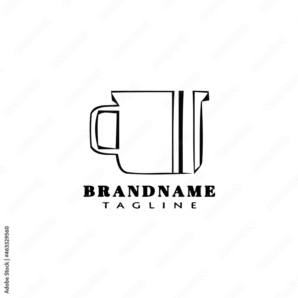 cute jar logo cartoon template icon vector illustration