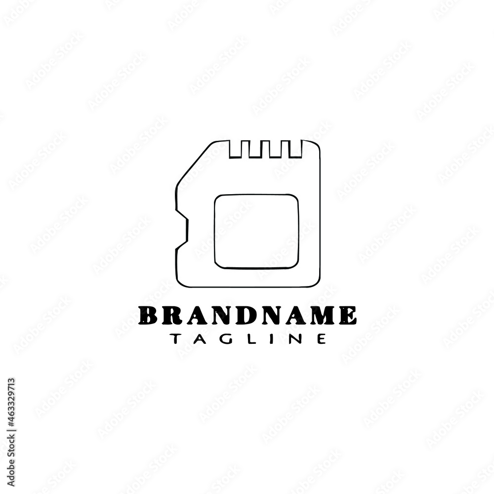 memory card logo cartoon icon template black isolated illustration memory card logo cartoon icon template black isolated illustration