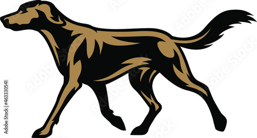 Silhouette of Trotting Labrador Retriever Dog