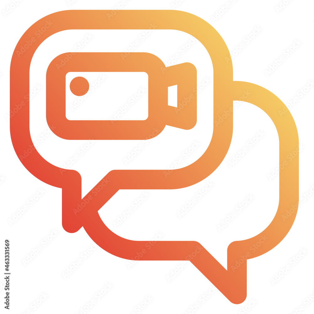 icon vector video chat outline Gradient style icon vector video chat outline Gradient style