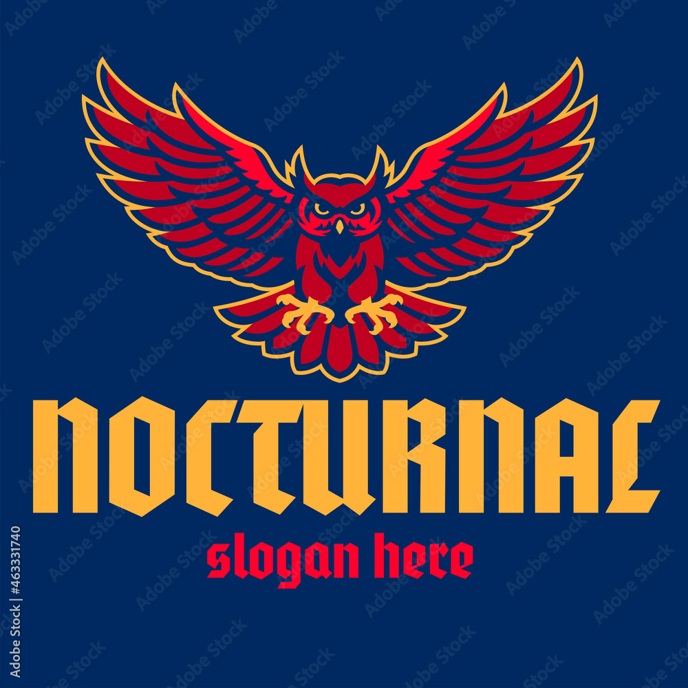 Fototapeta premium Nocturnal Owl Sport Logo Mascot