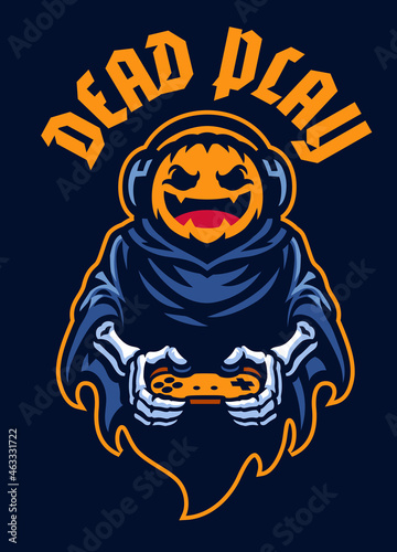 Esport logo of halloween pumpkin photo