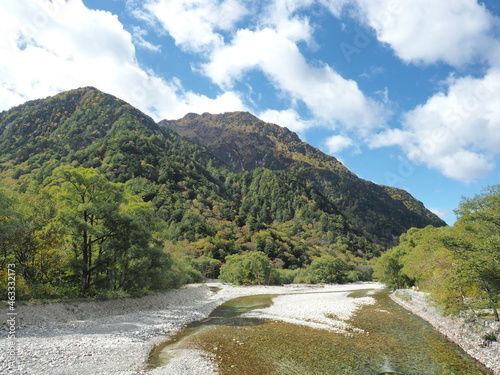 mountains and river