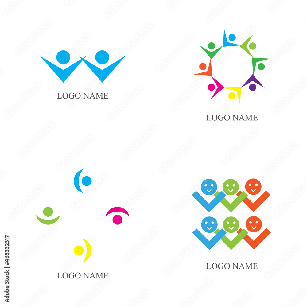 Community, network and social icon design template Community, network and social icon design template