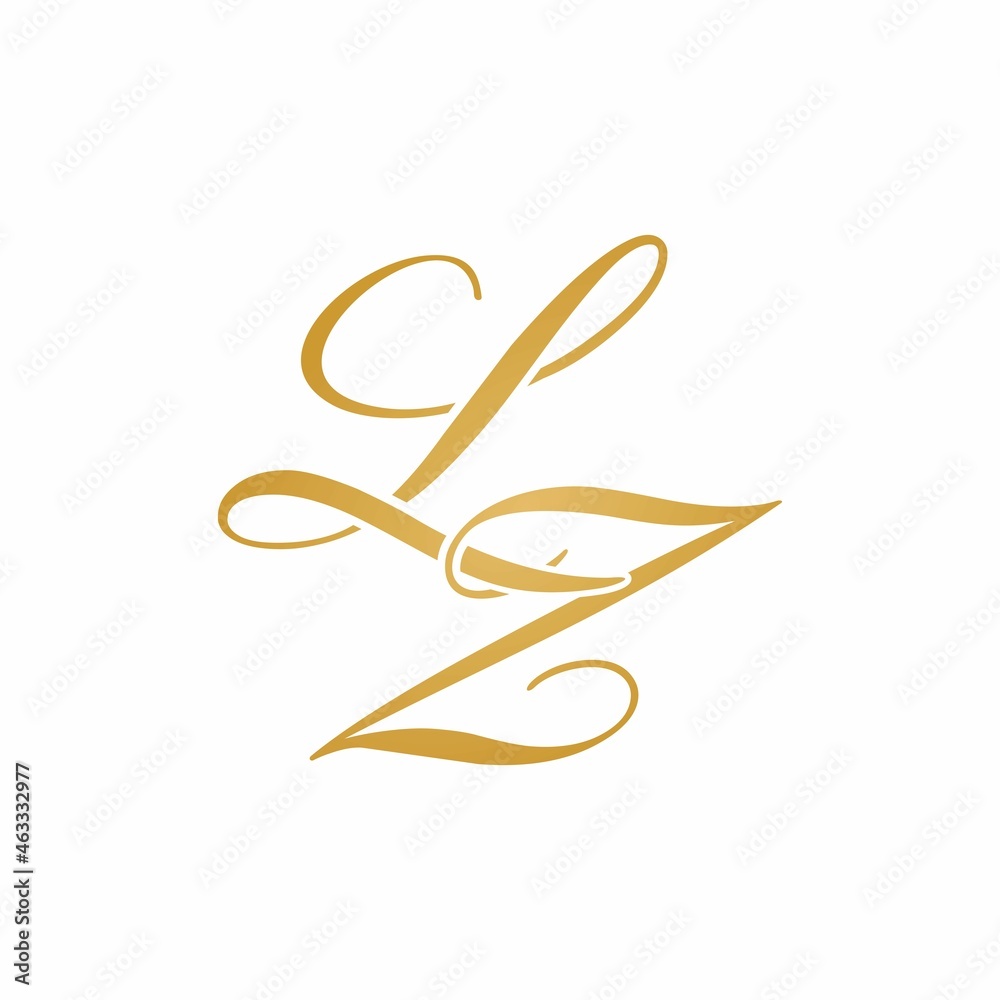 LZ initial monogram logo - obrazy, fototapety, plakaty 