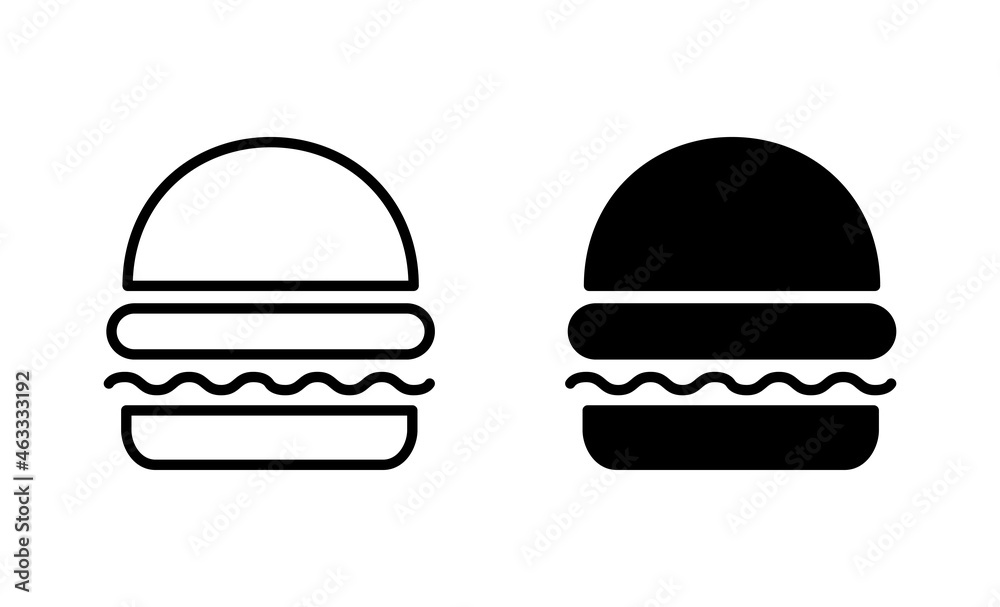 Fototapeta premium Burger icons set. burger sign and symbol. hamburger