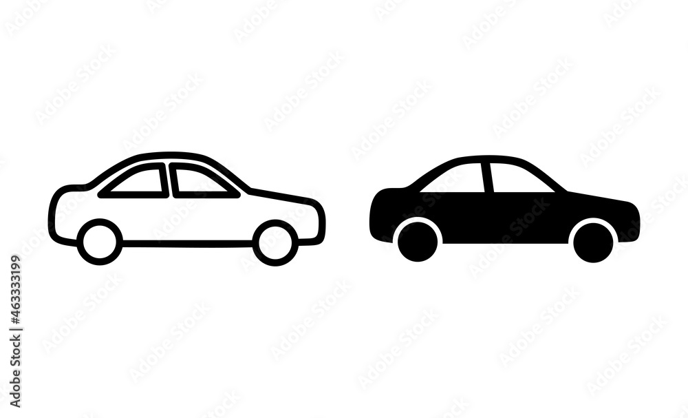 Car icons set. car sign and symbol. small sedan