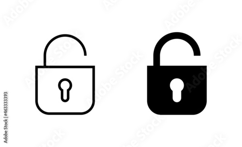Unlock icons set. Unlock sign and symbol. unlocked padlock icon