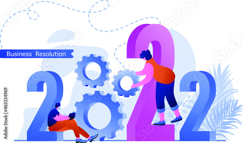 New Year 2022 Best Service Flat Illustration, perfect for landing pages, templates, UI, web, mobile app, posters, banners, flyers, development. vector