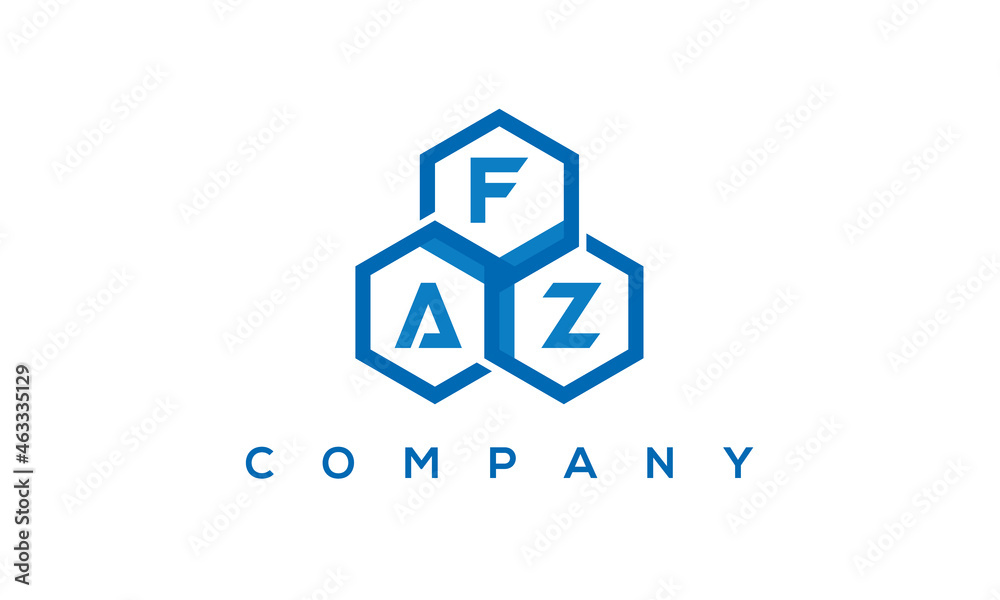 FAZ three letters creative polygon hexagon logo FAZ three letters creative polygon hexagon logo