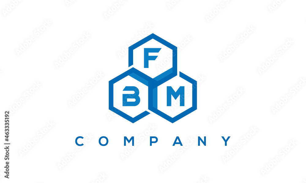 FBM three letters creative polygon hexagon logo FBM three letters creative polygon hexagon logo