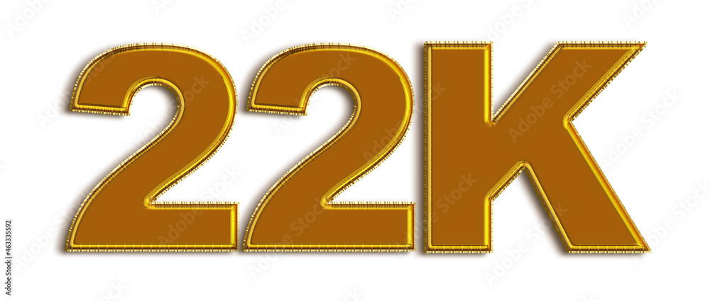 22K likes, followers online social media banner, letters, and icons. Isolated on white background. 3d illustration 22K likes, followers online social media banner, letters, and icons. Isolated on white background. 3d illustration