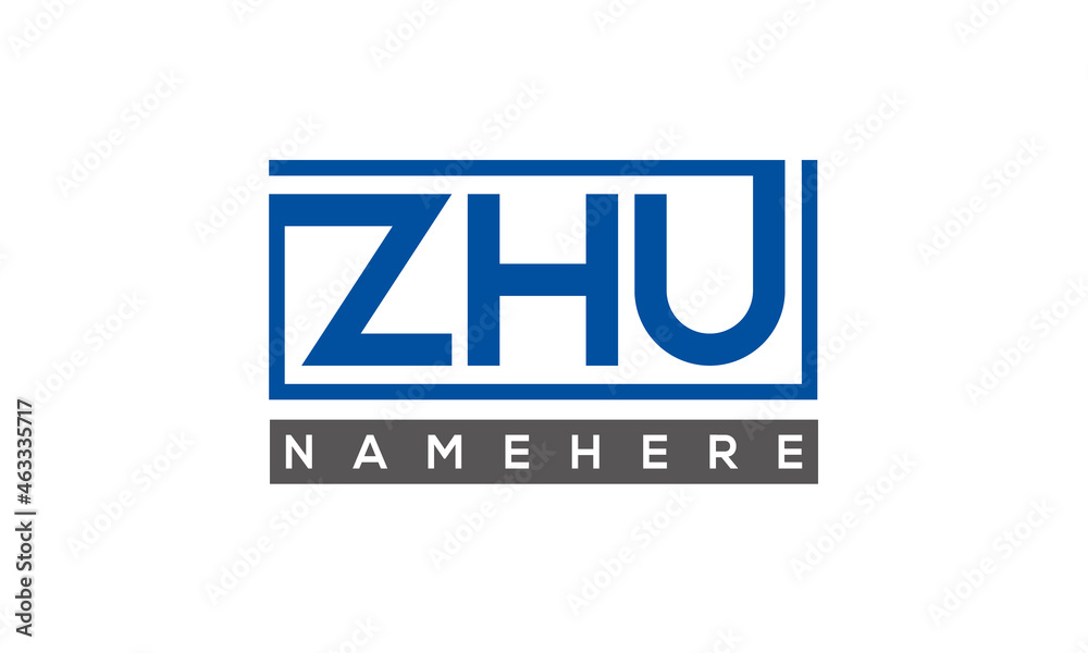 ZHU creative three letters logo ZHU creative three letters logo