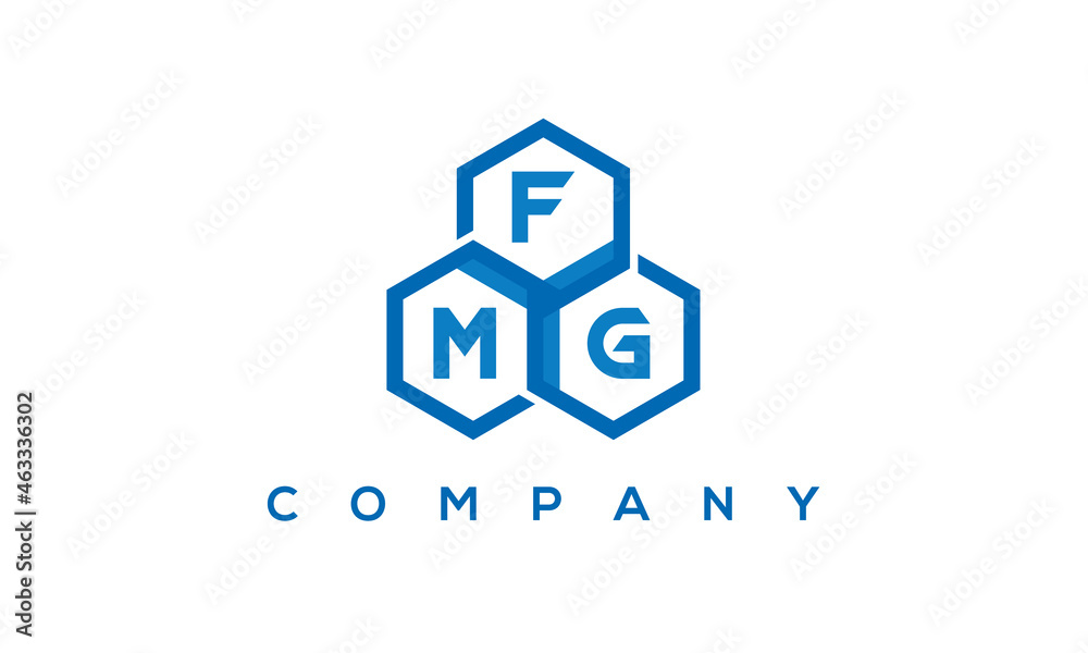 FMG three letters creative polygon hexagon logo