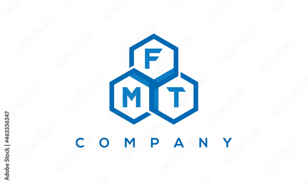 FMT three letters creative polygon hexagon logo