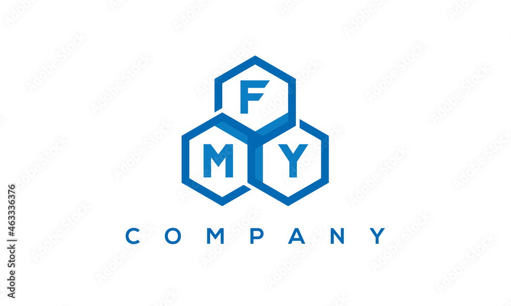 FMY three letters creative polygon hexagon logo