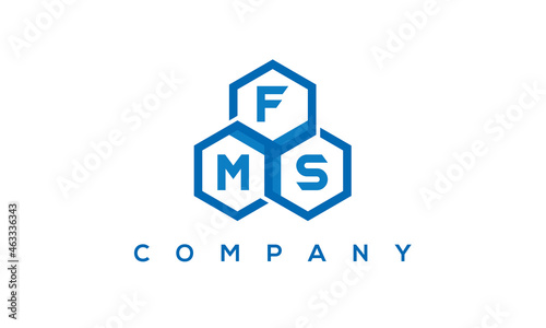 FMS three letters creative polygon hexagon logo