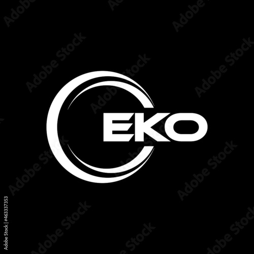 EKO letter logo design with black background in illustrator, vector logo modern alphabet font overlap style. calligraphy designs for logo, Poster, Invitation, etc.