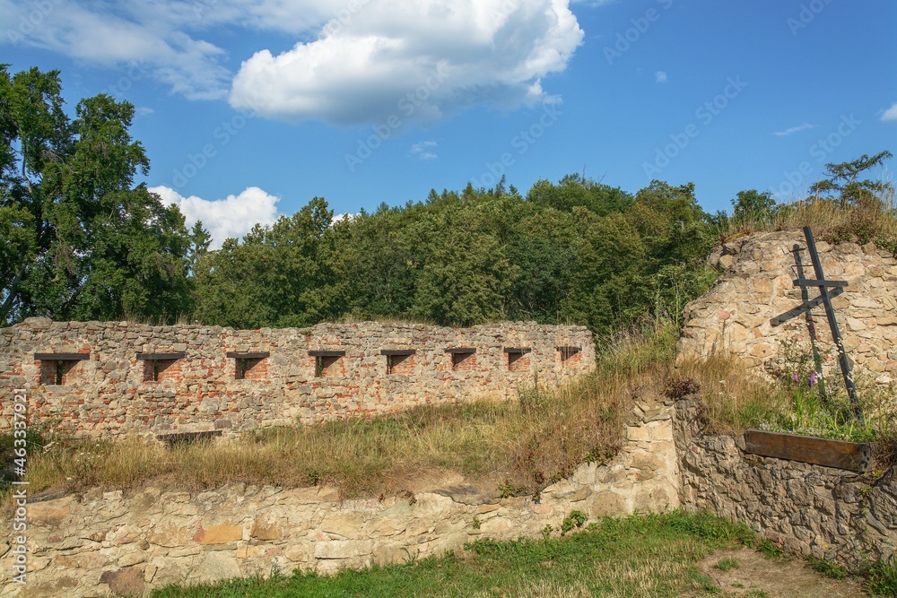 Ruins of Lukov Castle. Loopholes. Central Moravia. Europe. 